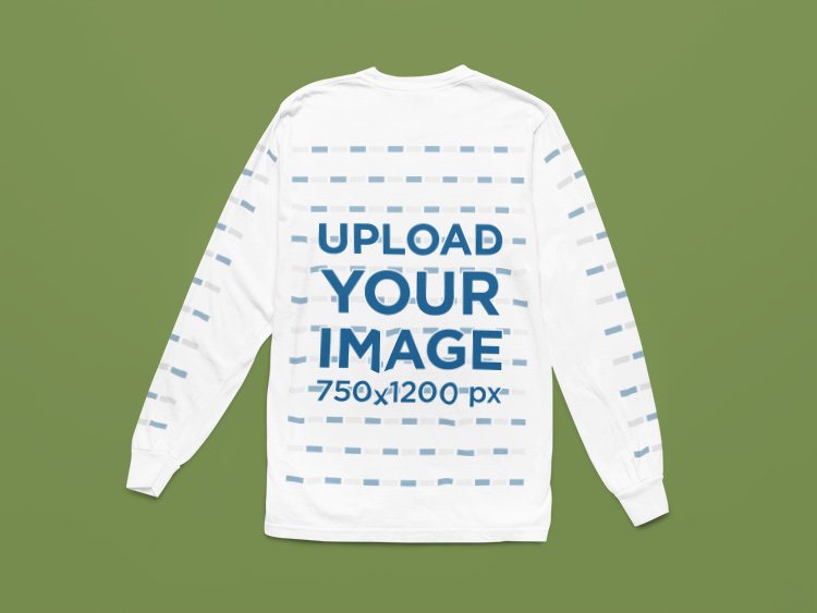 Back-View Mockup Featuring a Long Sleeve Tee from Comfort Colors