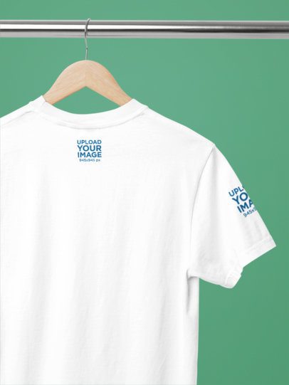 Back-View Mockup Featuring a Comfort Colors Pocket T-Shirt With a Customizable Sleeve m52788