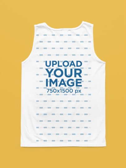 Comfort Colors Mockup Featuring the Back-View of a Tank Top Lying in a Colorful Surface m52767