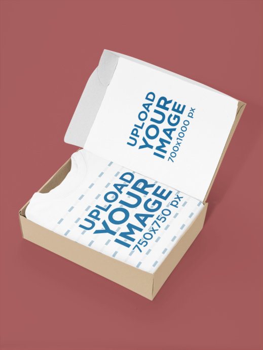 Mockup of a Gift Box in a Customizable Background Featuring a Cotton Heritage Sweatshirt
