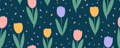 Floral Glass Can Template Featuring an Illustrated Tulip-Themed Layout 7130g