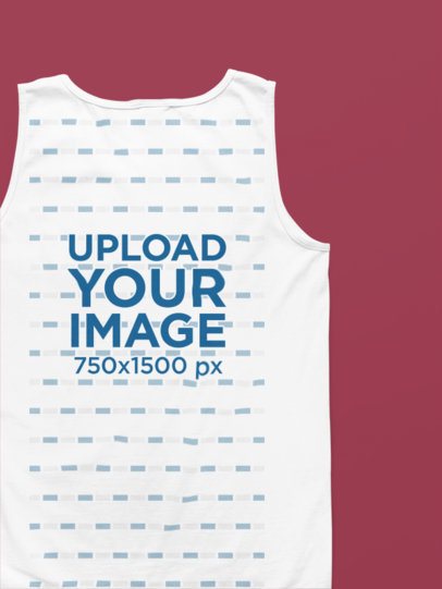 Back-View Mockup Featuring a Comfort Colors Tank Top Lying in a Customizable Backdrop m52768