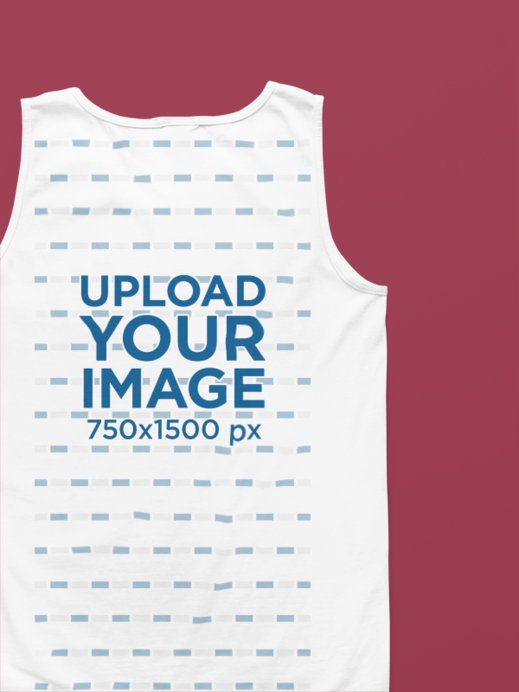 Back-View Mockup Featuring a Comfort Colors Tank Top Lying in a Customizable Backdrop