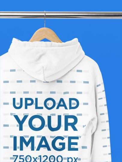 Back-View Mockup Featuring a Comfort Colors Hoodie with Customizable Sleeves m52772