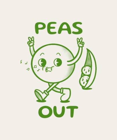 T-Shirt Design Maker Featuring a Funny Cartoonish Pea