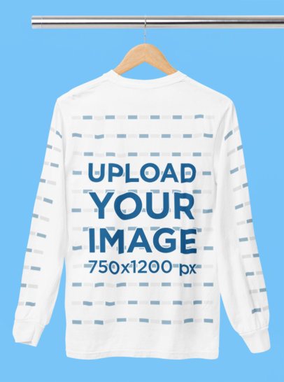 Mockup of a Comfort Colors Long Sleeve Tee with Customizable Sleeves Hanging in a Studio m52779