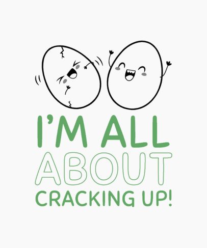 Word Play-Themed T-Shirt Design Maker Featuring Two Cartoonish Eggs Cracking Up