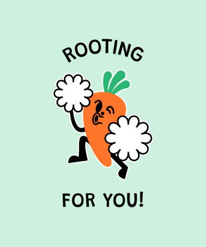 T-Shirt Design Generator With a Cheerleader Carrot and a Wordplay Quote