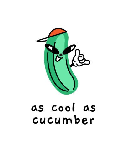 T-Shirt Design Creator With a Cool Cartoonish Cucumber and a Hilarious Phrase 7138j