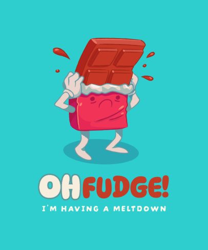 T-Shirt Design Maker Featuring a Chocolate Bar with a Funny Word Play