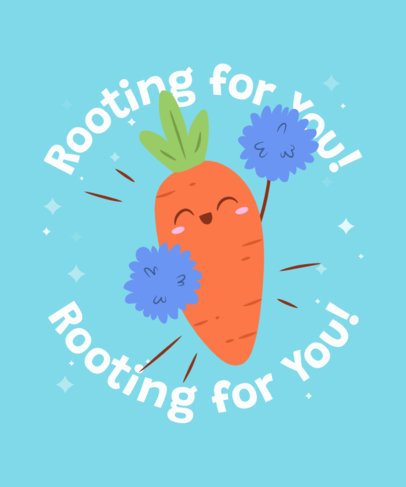 T-Shirt Design Maker Featuring a Cheering Carrot with a Funny Word Play