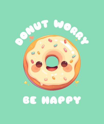 T-Shirt Design Maker Featuring an AI-Created Donut with a Funny Word Play 6547 7137