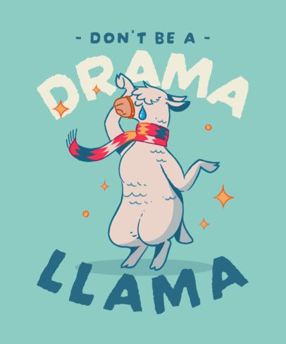 T-Shirt Design Generator Featuring a Drama Llama Illustration 7075 7141