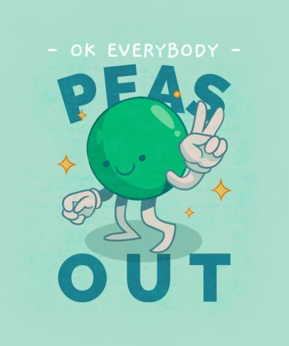 T-Shirt Design Creator Featuring a Cartoonish Pea with a Funny Word Play