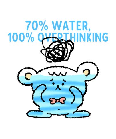 T-Shirt Design Maker Featuring a Sad Bear and a Funny Overthinking Quote 7142a