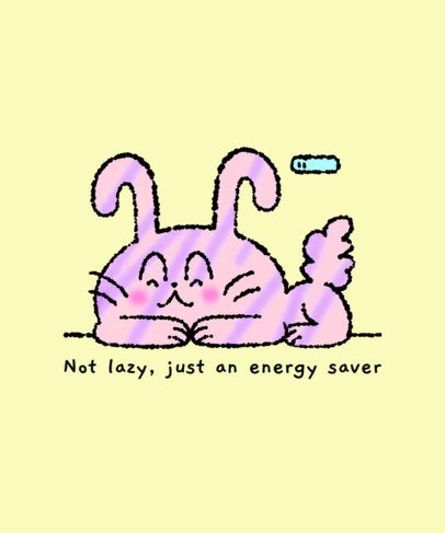 T-Shirt Design Template Featuring a Wordplay Theme and a Cartoonish Bunny 7142d