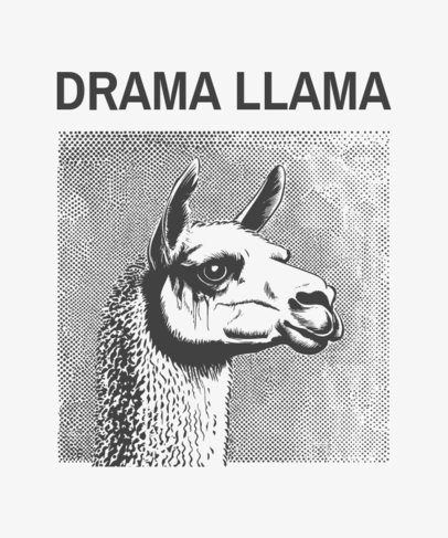T-Shirt Design Generator Featuring a Crying Llama with a Funny Word Play