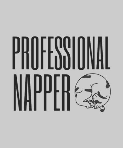 T-Shirt Design Maker Featuring a Napping Cat with a Funny Quote 7070 7139