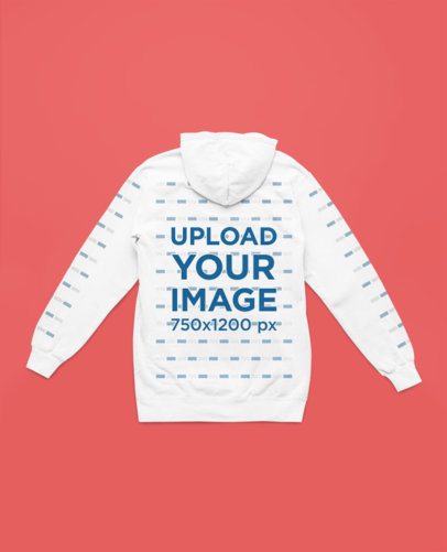 Back-View Mockup Featuring a Comfort Colors Hoodie with Customizable Sleeves m52747