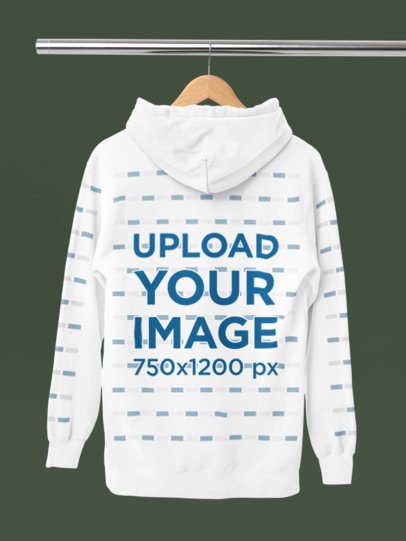 Back-View Mockup of a Comfort Colors Hoodie with Customizable Sleeves on a Hanger m52771