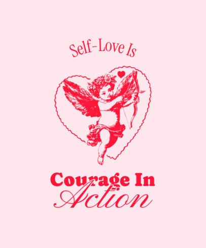 T-Shirt Design Maker Featuring a Theme for Valentine's Day With a Cupid Illustration 7145