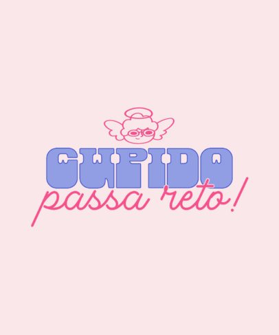 Quote T-Shirt Design Template Featuring an Anti-Valentine's Day Theme