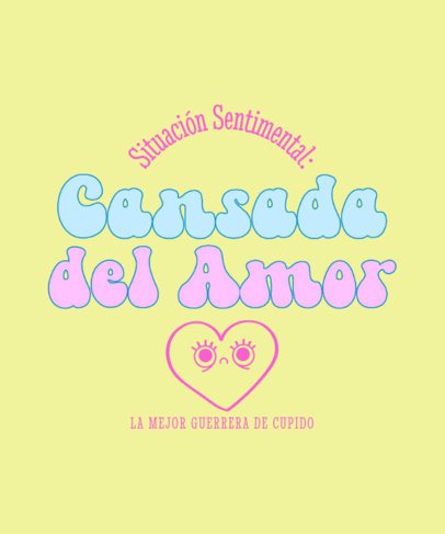 T-Shirt Design Template With a Dead Heart Graphic and an Anti-Valentine's Day Quote 7143k