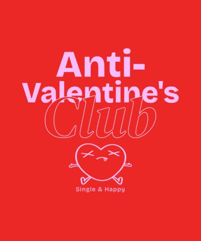 Illustrated T-Shirt Design Generator for an Anti-Valentine's Day Club 7143m