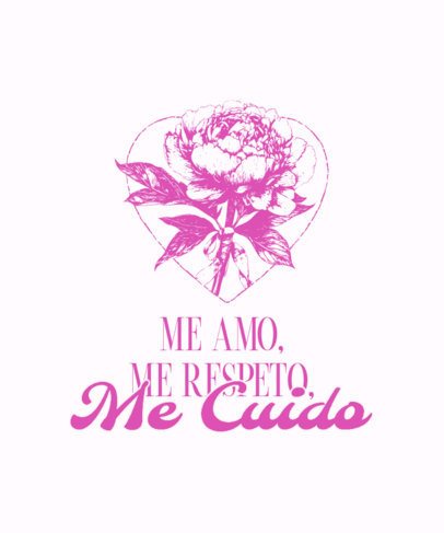 Self-Love T-Shirt Design Template Featuring an Illustrated Rose to Celebrate Valentine's Day 7145g