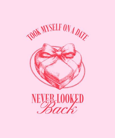 Quote T-Shirt Design Creator Featuring a Heart-Shaped Present Graphic for Valentine's Day 7145f
