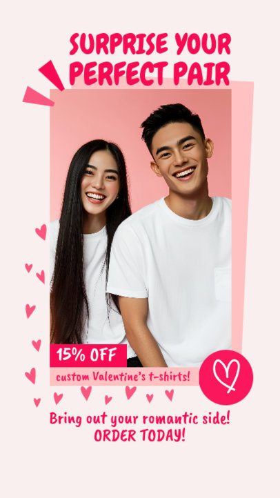 Instagram Story Maker Featuring a Valentine's Day-Themed Apparel Sale 7151