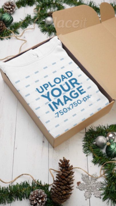 Video of a Person Opening a Christmas Gift Box Featuring a Gildan Hoodie 9032v