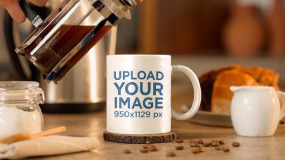 Drinkware Video Featuring a Person Pouring Coffee in a Coffee Mug 8963