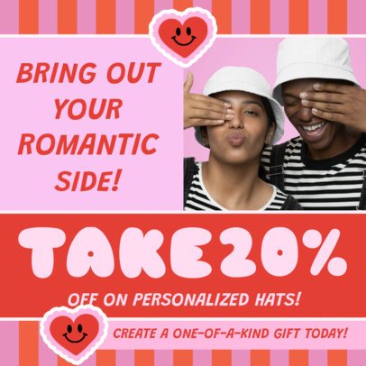 Instagram Post Maker for a Special Valentine's Day Big Discount Ad 7152a