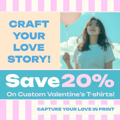 Instagram Post Creator Featuring an Ad for a Valentine's Day Attire Sale 7152c