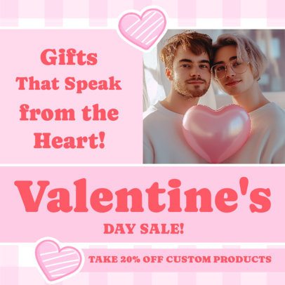 Instagram Post Template With a Promotional Valentine's Day Sale 7152d