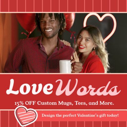 Instagram Post Generator Featuring a Valentine's Day Promo for a Gift Shop 7152k