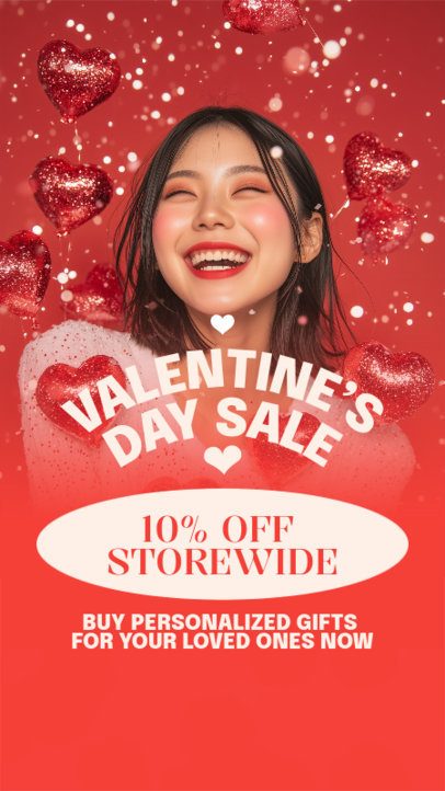 Instagram Story Creator for a Valentine's Day Sale With a Discount Offer 7150b