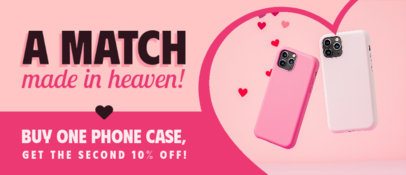 Sale-Themed Banner Maker With a Phone Case Ad and a Valentine's Day Promo 7155d