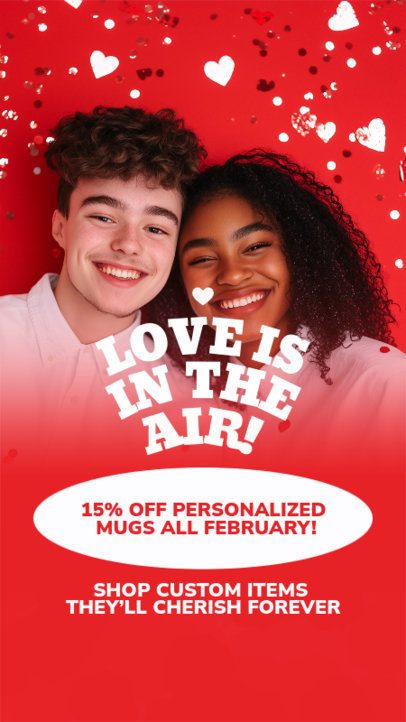 Valentine's Day-Themed Instagram Story Creator for a Big Promo Discount 7150f