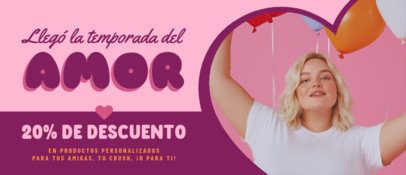 Banner Template With a Special Sale Discount for Valentine's Day Season 7155c