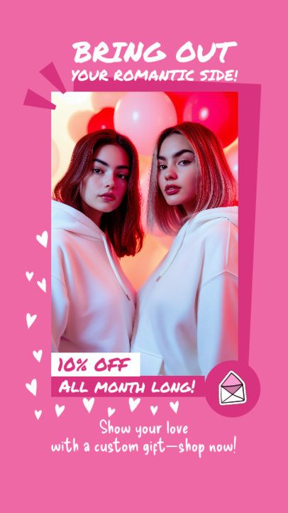 Instagram Story Generator With a Valentine's Day Promo Featuring Small Hearts 7151a
