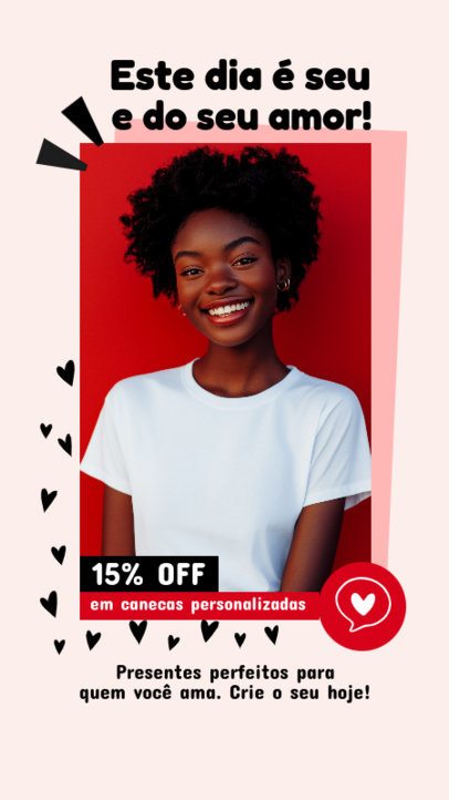 Promotional Instagram Story Maker for a Valentine's Day Special Discount 7151d