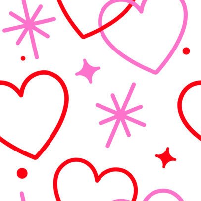 Print Pattern Design Template for Valentine's Day With a Cute Romantic Aesthetic 7158d