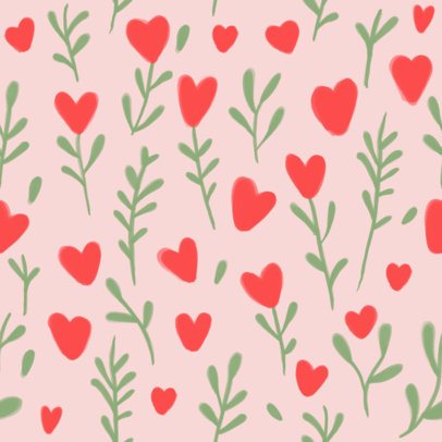 Pattern Design Generator for Valentine's Day Featuring Heart Flowers