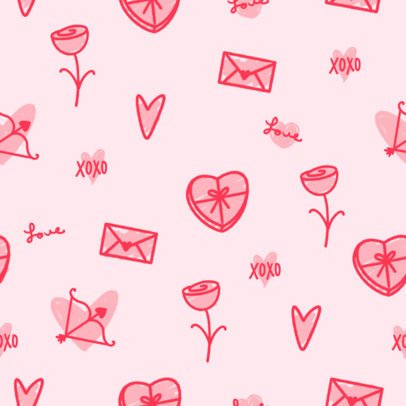 Pattern Design Template Featuring a Layout With Valentine's Day Gift Graphics