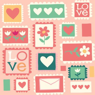 Print Pattern Creator Featuring Valentine's Day-Themed Illustrations for Wrapping Paper 7161d