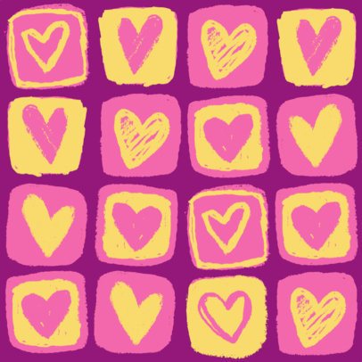Print Pattern Design Generator With Heart Doodles for Valentine's Day 7160b