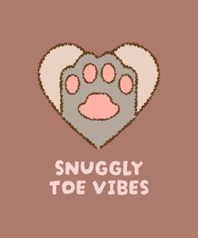 T-Shirt Design Template Featuring a Cat Paw and a Mocha-Inspired Layout 3294o