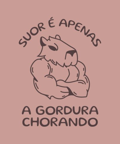 Mocha-Styled T-Shirt Design Maker Featuring a Muscular Capybara Graphic 7162b